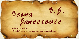 Vesna Jančetović vizit kartica